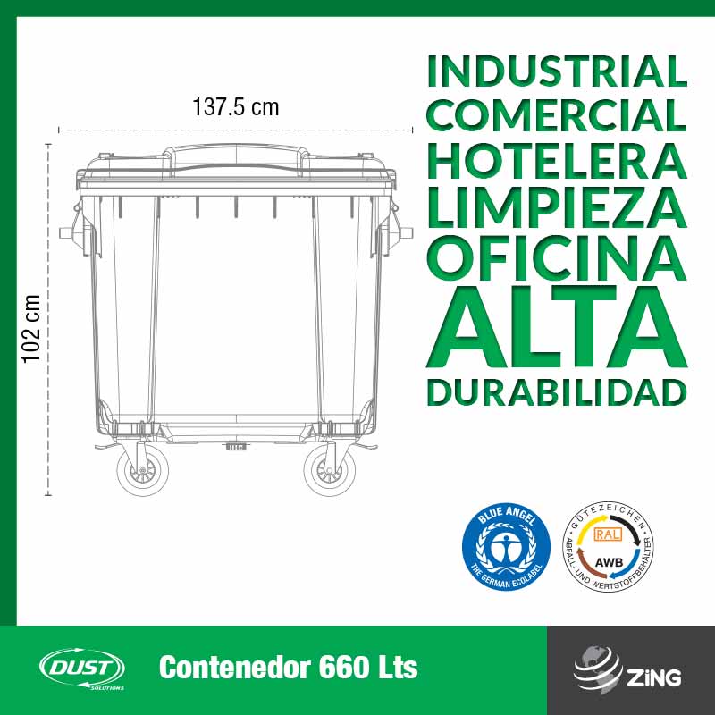 Contenedor Dust 660 Lts Zing Mexico